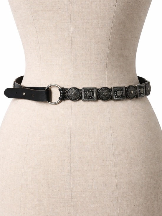 Lorena Antoniazzi Accessories - Lorena Antoniazzi Firebze Western-Inspired Concho Studded Leather Belt